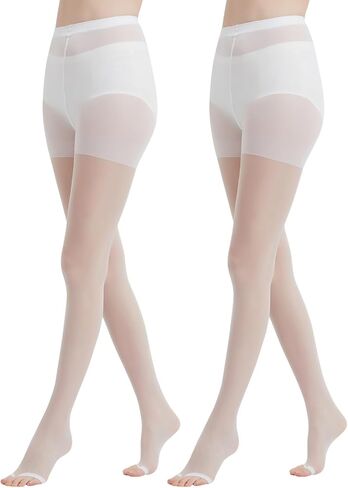 2 Pairs Toeless Pantyhose For Women, 20D Sheer Tights Open Toe Stockings with Control Top in Saudi Arabia