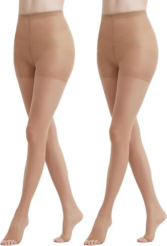 2 Pairs Toeless Pantyhose For Women, 20D Sheer Tights Open Toe Stockings with Control Top in Saudi Arabia