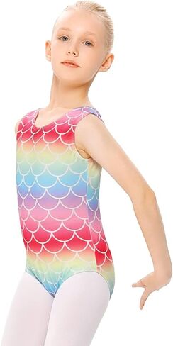 Little Girls Mermaid Rainbow Ballet Dance Outfits - Gymnastics Leotard Tutu Dress Dance Costume for Kids 3-12 Years in Kuwait