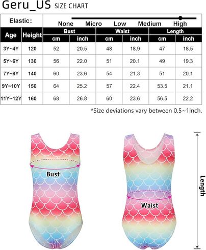 Little Girls Mermaid Rainbow Ballet Dance Outfits - Gymnastics Leotard Tutu Dress Dance Costume for Kids 3-12 Years in Kuwait