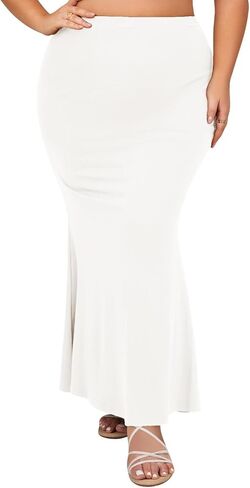 ZOMVA 2024 تنورة طويلة مقاس كبير 0X-5X 2/3 حزمة حورية البحر Bodycon سحب على الخصر العالي أنيقة غير رسمية in Saudi Arabia