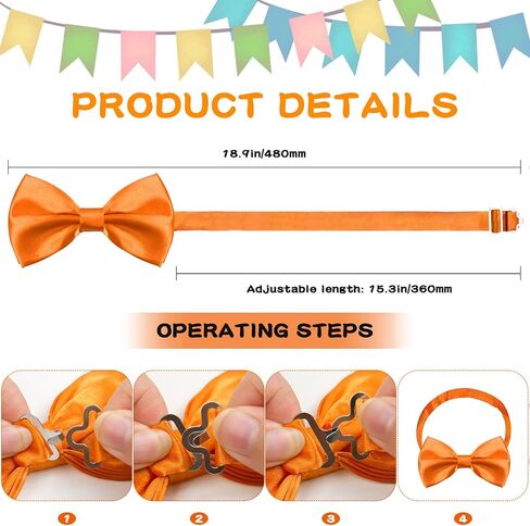 20 قطعة من لوازم حفلات أعياد الميلاد للأطفال باللون البرتقالي، 10 قطع إطار للأطفال الصغار فقط بدون عدسات نظارات زخرفية و10 قطع ربطات عنق لطيفة قابلة للتعديل للأولاد والبنات in Kuwait