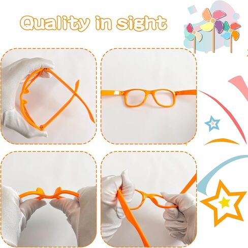 20 قطعة من لوازم حفلات أعياد الميلاد للأطفال باللون البرتقالي، 10 قطع إطار للأطفال الصغار فقط بدون عدسات نظارات زخرفية و10 قطع ربطات عنق لطيفة قابلة للتعديل للأولاد والبنات in Kuwait