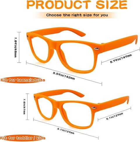 20 قطعة من لوازم حفلات أعياد الميلاد للأطفال باللون البرتقالي، 10 قطع إطار للأطفال الصغار فقط بدون عدسات نظارات زخرفية و10 قطع ربطات عنق لطيفة قابلة للتعديل للأولاد والبنات in Kuwait