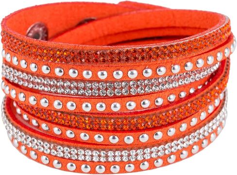 Fuqimanman2020 Leather Wrap Bracelets for Women Multilayer Boho Cuff Bracelets Crystal Rhinestone Leather Wristbands Bracelet Holiday Party Jewelry in Saudi Arabia