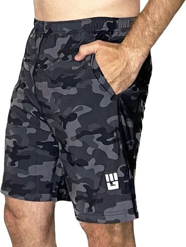 Running Shorts - 7 inch Quick Dry Black Sport Shorts with Inseam and Zipper Pockets for Running, Gym,Fitness,Training in Saudi Arabia