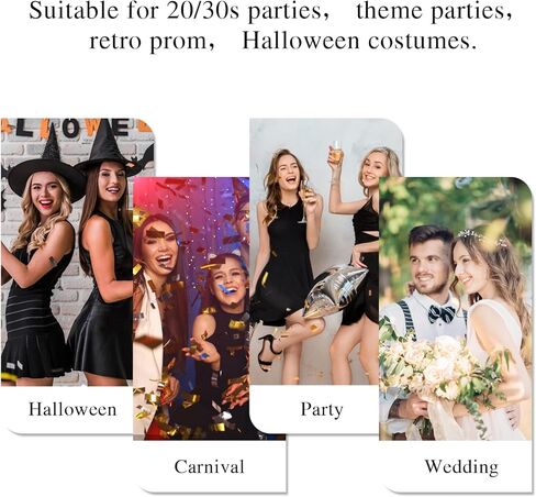 Sibba 1920s Flapper Headband Gatsby Headpiece Accessories Women's Fashion Vintage Feather Crystal Hair Headbands for Party in Kuwait