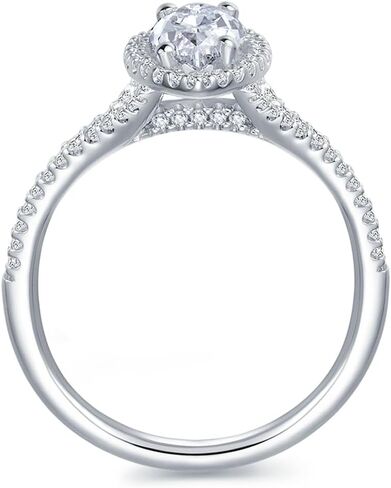 خواتم مويسانيتي مقطوعة من Moisland Marquise، خواتم خطوبة هالة مويسانيتي 1 قيراط، خواتم مويسانيتي مقطوعة 1 قيراط للنساء in Kuwait