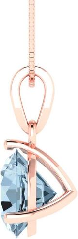 Clara Pucci 2 ct Brilliant Round Cut Solitaire Natural Sky Blue Topaz 14k Rose Gold Pendant with 18" Chain in Saudi Arabia