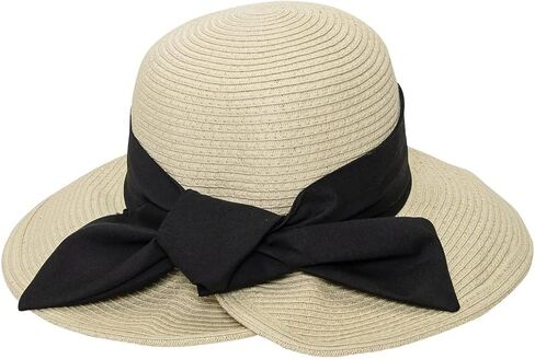Floppy Sun Hat for Women - Summer Straw Wide Brim Beach Travel Foldable Hats in Saudi Arabia