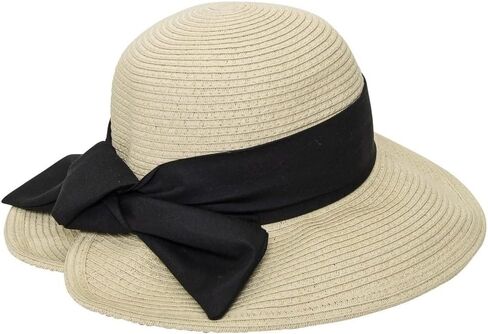 Floppy Sun Hat for Women - Summer Straw Wide Brim Beach Travel Foldable Hats in Saudi Arabia