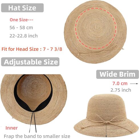 Women's Bucket Hats Fashion Womens Summer Beach Sun Straw Hat in Saudi Arabia