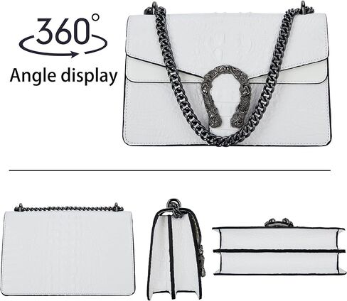 Aiqudou Crossbody Bag and Satchel Purse for Women - Fashion Snake Print Chain Purse Luxury PU Leather HandBag in Saudi Arabia