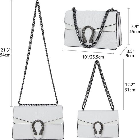 Aiqudou Crossbody Bag and Satchel Purse for Women - Fashion Snake Print Chain Purse Luxury PU Leather HandBag in Saudi Arabia