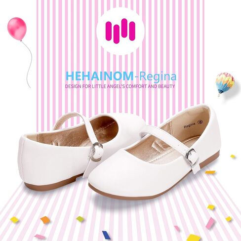 أحذية Hehainom للفتيات، أحذية مسطحة للأطفال الصغار/البنات الصغيرة، أحذية راقصة الباليه ماري جين بعقدة على شكل فيونكة لحفلات المدرسة in Kuwait