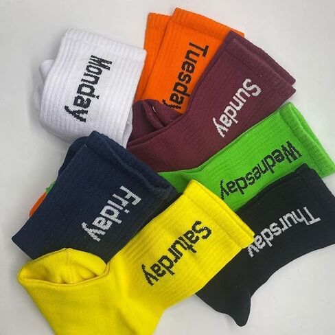 Colorful Perfume Scented Socks with Days Written 7 Pairs in Saudi Arabia