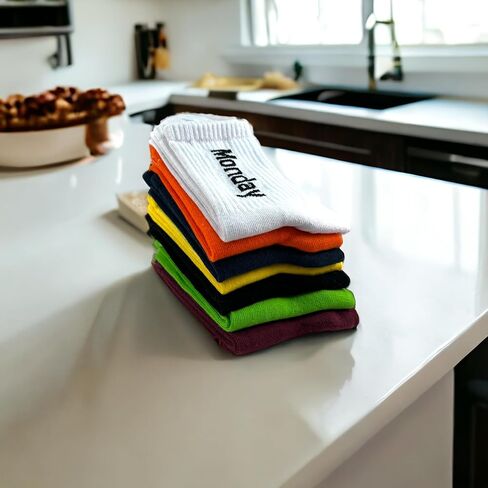 Colorful Perfume Scented Socks with Days Written 7 Pairs in Saudi Arabia