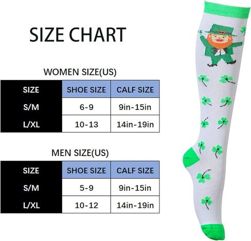 جوارب LEOSTEP لعيد القديس باتريك، زينة جوارب ضغط للعطلات الخضراء، جوارب عالية للركبة تدعم الساق in Kuwait