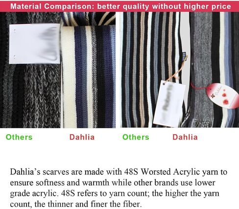وشاح شتوي رجالي من Dahlia - صوف صناعي، طويل جدًا ودافئ، نسيج مخطط in Kuwait