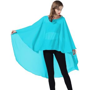 BEAUTELICATE High Low Shawl Chiffon Capelets Wedding Bridal Cape Sheer Overlay Poncho Stole For Women in Kuwait