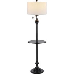 JONATHAN Y JYL3055A Cora 60 بوصة معدن/زجاج LED طاولة جانبية ومصباح أرضي معاصر، انتقالي لغرف النوم وغرفة المعيشة والمكتب والقراءة والنحاس