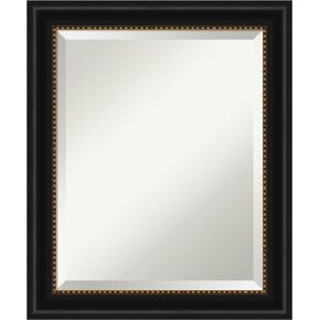 Amanti Art Bathroom Mirror, Colonial Black Wall Mirror for use as Bathroom Vanity Mirror Over Sink (30 x 42 in.) Beveled Mirror, Black Mirror, Traditional Mirror from WI, USA