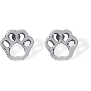 Boma Jewelry Sterling Silver Paw Print Stud Earrings