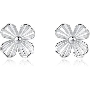 Trendy Hypoallergenic Sterling Silver Flower Stud Earrings for Women - Silver Earrings for Women Trendy and Stylish- 925 sterling silver earrings- sterling silver earrings for women- earrings studs