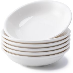 Dipping Bowls, Soy Sauce Dish Ceramic, 3 OZ Small Serving Bowls for Side Dishes Vintage Blue Stylish Design, Set of 6 Mini Appetizer Plates for Condiment Sushi Ketchup BBQ Party, 4 Inch