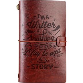 InnoBeta Writer Journal Gifts for Women, Men - I'm a Writer Anything You Say or Do May be Used in a Story - 7.8"x5" Embossed Refillable Notebook - Funny Gifts for Writers, Authors, Christmas
