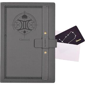 Zodiac Pisces A5 Leather Journal Hardcover Notebook - Unique Birthday Gifts for Women & Men, Ideal for Birthdays, Anniversaries, Holidays with Greeting Card