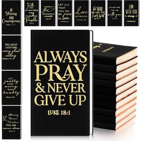TaoBary 24 Pcs Christian Gifts Prayer Journal for Men Bulk Bible Verse Leather Notebook Party Gifts for Teacher Inspirational Religious Journal Church Christmas Gift (Mix Colors)