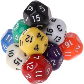 10 Pcs Polyhedral Dice for Dungeons and Dragons 16 Sided Dice Set Polyhedral Dice with Other Table Games with Random Multi Colored Assortment Playing Dice Dice and Accessories Role Playing Dice