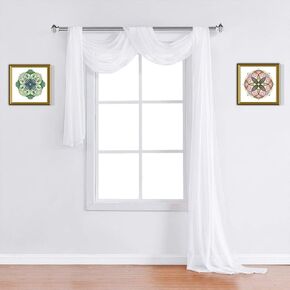 Warm Home Designs XXL 54" (Width) x 288" (Length) Sheer Baby Blue Window Scarf (Rare 24 Feet Long Size). All Valance Scarves are Great for Any Window, Bed, Wall or Other DIY Project. K Baby Blue 288"