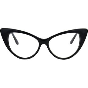 SA106 Classic Womens Gothic Clear Lens Cat Eye Glasses