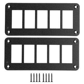 X AUTOHAUX 5 Way Rocker Switch Panel Housing Holder Black Aluminium Panel Housing Bracket with Screws for Car Marine Boat Truck RV SUV ATV UTV 2 Sets
