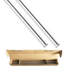 Eowpower 2Pcs Linear Motion Rod 8 mm x 406 mm Shaft, 15.98" Length Round, Case Hardened, Chrome Plated Bar