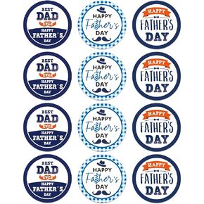 72PCS Happy Fathers Day Stickers 1.5" Father's Day Gift Stickers Labels Father's Day Gift Tags Stickers Fathers Day Present Stickers for Envelope Seals Boxes Cards Party Favor Decorations