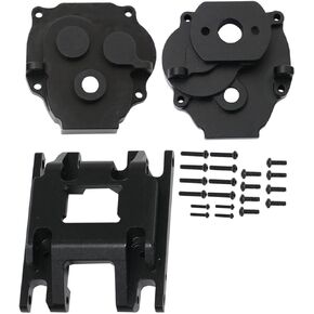 RC Upgrade Parts for 1/18 TRX4M,Aluminum Gearbox Transmission Case & Alloy Transmission Mount Gearbox Base Center Frame Brace,Black