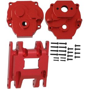 أجزاء ترقية RC لـ 1/18 TRX4M، علبة نقل علبة التروس المصنوعة من الألومنيوم وحامل إطار مركزي لقاعدة علبة التروس، فضي
