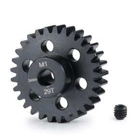M1 Motor Pinion Gear Metal Hardened Steel Motor Gear 5mm Shaft Pinion Gears Parts 27T 28T 29T 30T for 1/10 1/8 1/7 RC Car Trucks Buggy Brushless Brush Motor (29T)