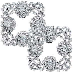 PACKOVE Rhinestone Crystal Shoe Buckle Wedding Shoe Clips Rhinestone Shoe Clips Detachable Shoe Charms For Heels Women Girls