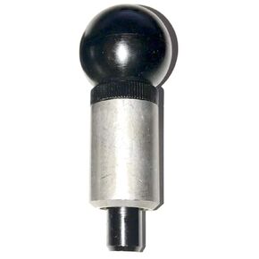 SBDs (Qty 1) 3/8" Diameter Plunger 'POP' Pull Pin | 1" Diameter x 1-1/2" Length Brushed Weld ON Steel Barrel | Zinc Pl Knurled Round Nut |Spring Loaded Brushed Steel Plunger | Hard PlastRound Knob