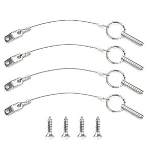 2/4 Pack Stainless Steel 316 Quick Release Pin with Lanyard, Diameter：1/4inch Bimini Top Pin Marine Hardware and Free Screws (Pin Length :51mm, 4)