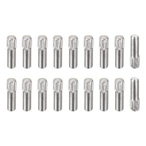 uxcell 2x40mm 304 Stainless Steel Dowel Pins, 20Pcs Knurled Head Flat Chamfered End Dowel Pin, Wood Bunk Bed Shelf Pegs Support Shelves Fasten Elements