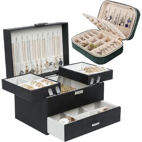 Dajasan Women Jewelry Box + Portable Travel Jewelry Boxes