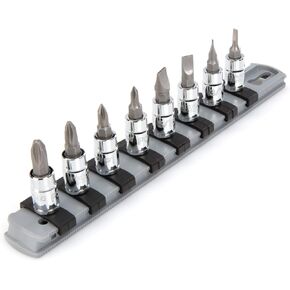 TEKTON 1/4 Inch Drive Phillips/Slotted Bit Socket Set, 8-Piece (#0-#3, 1/8-5/16 in.) | SHB90104