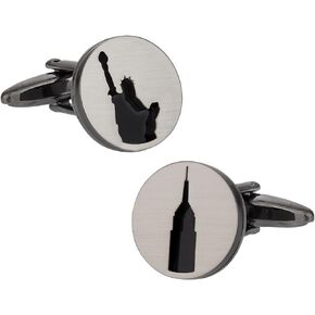 Mens New York Skyline Silhouette Cufflinks NYC Cuff Links Big Apple with Travel Presentation Git Box Wedding Groomsmen Groom