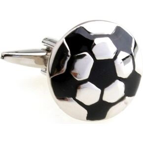 Soccer Ball Pair Cufflinks in a Presentation Gift Box & Polishing Cloth