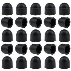 M6 Bolt Nut Protective Cap ;Black Plastic Hexagon Screw Protective Cover M6（10×14）mm Hexagonal Dome Protective Cap Exposed (25pcs)